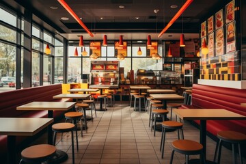 Interior of a fast food restaurant