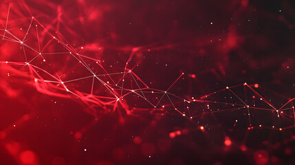 Abstract red polygonal tech network backgroundinterconnected dots and lines digital connectivity and technological advancements