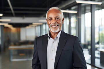 Fototapeta premium Portrait of a senior African American businessman in office