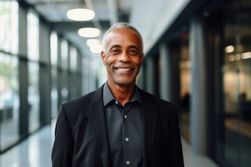 Obraz premium Portrait of a senior African American businessman in office