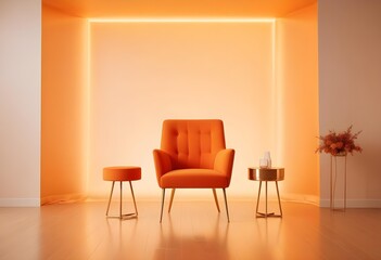 orange chair in the room