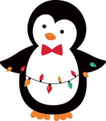 Cute Christmas penguin vector.
Isolated flat style christmas penguin svg