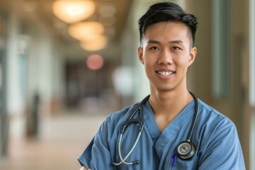 Portrait of a young male registered nurse