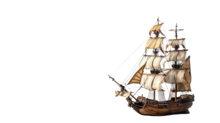Pirate ship on transparent background