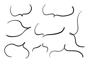 シンプルな線の手書きの吹き出しセット ベクター