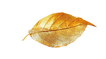 A leaf plant gold on transparent background
