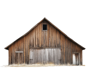 A barn isolated on white transparent background