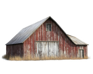 A barn isolated on white transparent background