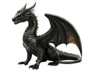 Fototapeta premium A dragon isolated on white transparent background