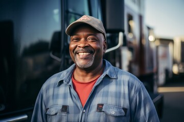Portrait of a middle aged male truck driver