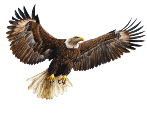 An eagle isolated on white transparent background