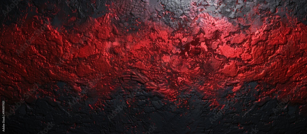 Poster abstract background with a grainy color gradient in red and black creating a noise texture effect wi