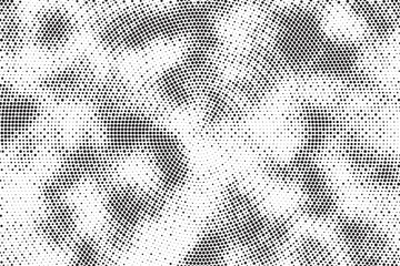 Radial halftone pattern texture. Vector black and white radial dot gradient background for retro, vintage wallpaper graphic effect. Monochrome pop art dot overlay for poster vector illustration.