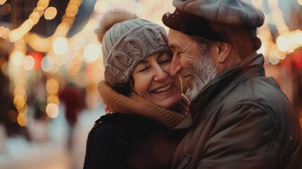 couple senior family smile and happy activity together, cuddling, warm hugs, senior or adult love, married couple, warm family. Husband and wife in love so fun in important days, celebrating