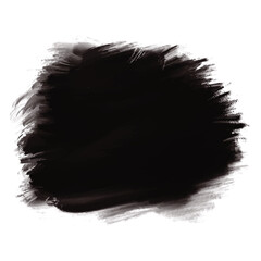 Modern dark black watercolor brush stroke on white background