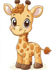 Fototapeta premium Cute Cartoon Giraffe Illustration