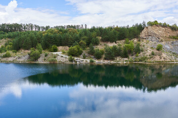 Azure lake in an abandoned quarry