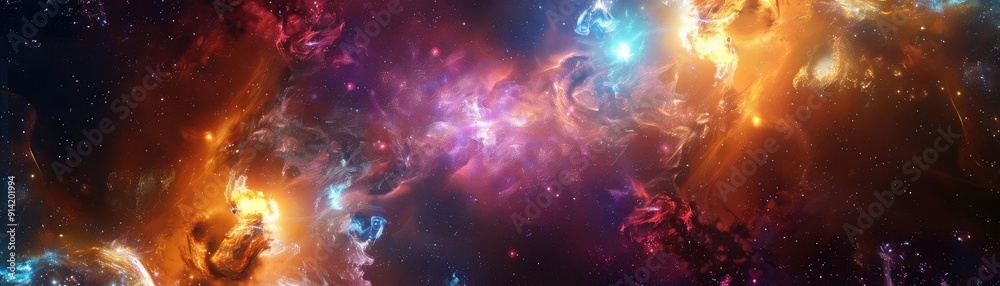 Aufkleber stunning cosmic nebula with vibrant colors, depicting a mesmerizing scene of outer space filled with