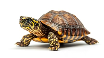 Obraz premium Cute Clean Eastern Box Turtle on a White Background