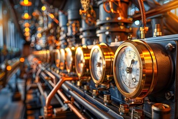 Close-up of Steampunk Gauges.