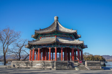 Naklejka premium Architectural Scenery of Summer Palace Pavilion.