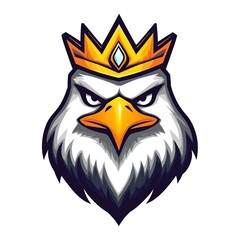 Obraz premium Eagle King Mascot Logo with a Bold Design on a White Background
