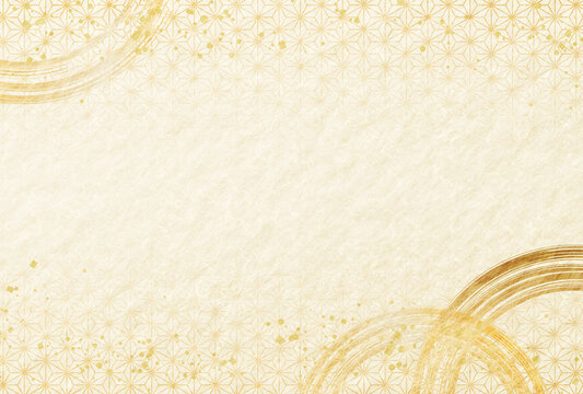 金・高級感・和柄　和紙の背景　年賀状