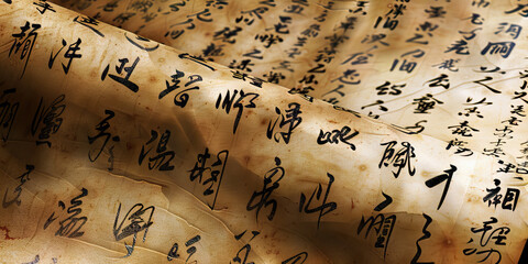 An open scroll with traditional chinese characters.