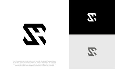 Obraz premium Initials H. SH logo design. Initial Letter Logo. Innovative high tech logo template. 