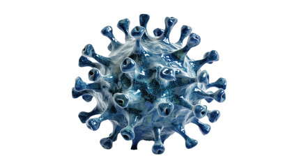 3D model of a coronavirus virus on transparent background
