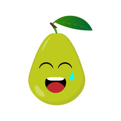 Guava emoji vector illustration. Illustration guava isolated on white backgrounds