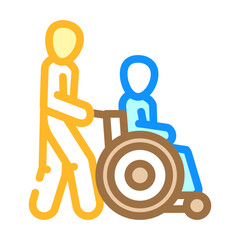 patient transfer ambulance color icon vector. patient transfer ambulance sign. isolated symbol illustration