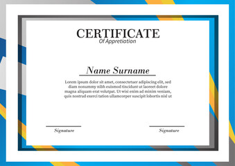 Fototapeta premium Certificate template for appreciation, featuring placeholder text