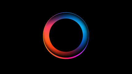 Abstract Colorful Circle on Black Background.