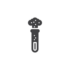 Bubbling test tube vector icon
