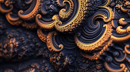 Intricate Geometric Pattern Illustration with Detailed Close-Up View