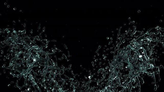 A splash of water on the black