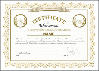 Appreciation and Achievement Certificate Template Design, Clean modern certificate, Diploma Certificate vector template, achievement certificate with badge.