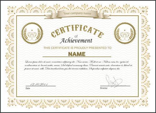Appreciation and Achievement Certificate Template Design, Clean modern certificate, Diploma Certificate vector template, achievement certificate with badge.