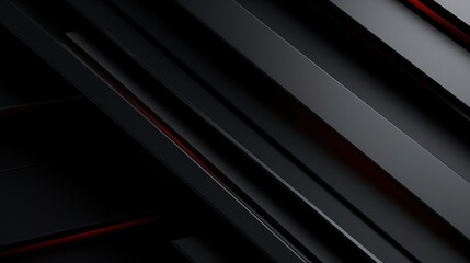 Obraz premium Abstract black and red geometric background with diagonal stripes.