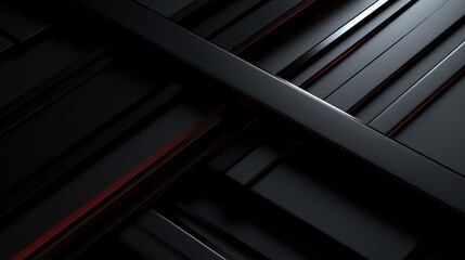 Obraz premium Abstract black and red geometric background with intersecting lines.