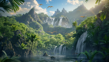 Fototapeta premium Dinosaur in the ancient world