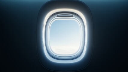 Closed, open and ajar plane window view from inside. Realistic 3d vector illustration of aircraft porthole during flight, Passenger seat fuselage, Flying airplane interior element frame mockup