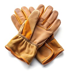 Leather safety gloves isolated on white