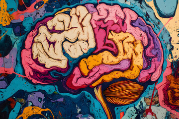 Obraz premium Abstract Colorful Brain Illustration