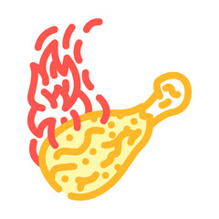 dish chicken fried color icon vector. dish chicken fried sign. isolated symbol illustration