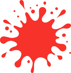 Red Paint Splash Ink Spot Blood Splatter in Cartoon Style | High Resolution, Isolated on Transparent Background