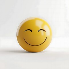 Fototapeta premium 3d happy face emoji expression on white