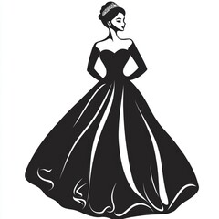 Fototapeta premium Elegant princess in ball gown silhouette