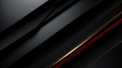 Obraz premium Abstract geometric background with black, red and gold stripes.